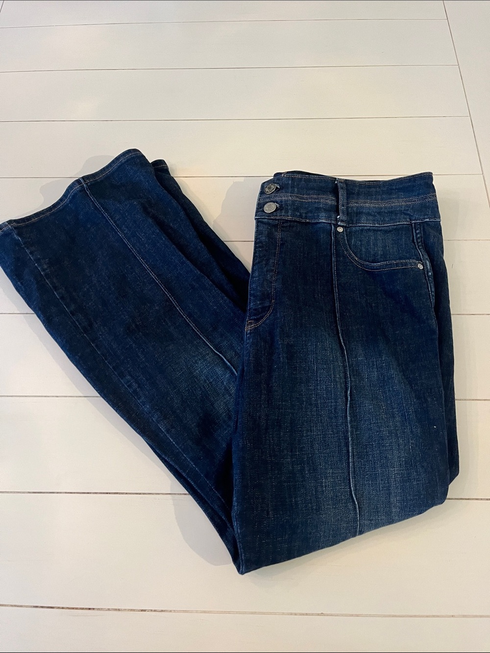 White House Black Market Dark Blue Flare Jeans